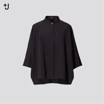 플러스 J 수피마 코튼 돌먼 슬리브 셔츠 (7부 소매) 블랙 검정 M