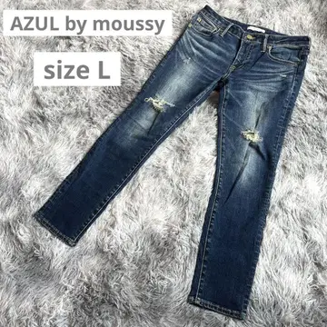 AZUL by moussy 아줄 스키니 데님 팬츠 데미지 L