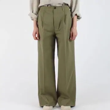 오라리 턱 치노 와이드 팬츠 카키 올리브 1 사이즈