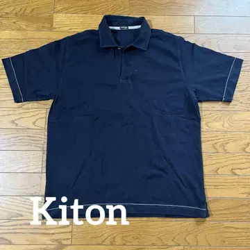 Kiton 네이비 피케 셔츠 반팔