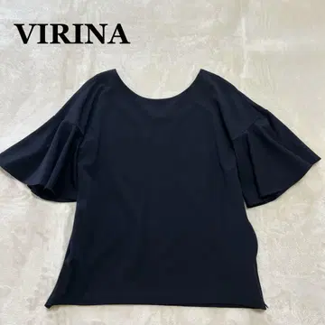 VIRINA 비리나 플레어 슬리브 플레어 소매 탑 블랙 일본제