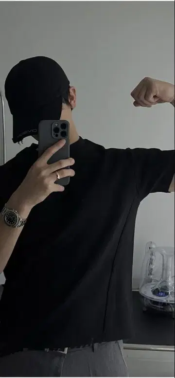 ASCLO 머슬 핏 티셔츠 블랙, 화이트