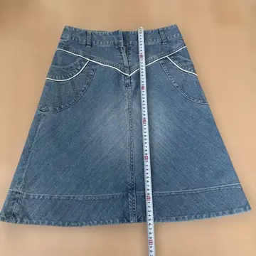 데님 블루 플레어 스커트