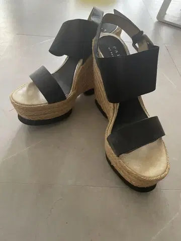 블랙 에스파드리유 플랫폼 샌들