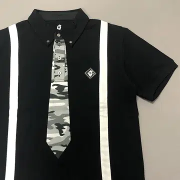 V12 FAKE TIE 반팔 피케 셔츠 남성용 S 골프 셔츠