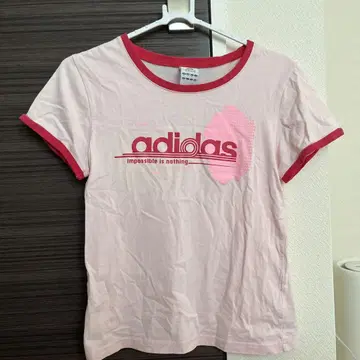 아디다스 핑크 티셔츠 UK 10 (M) 구제 의류