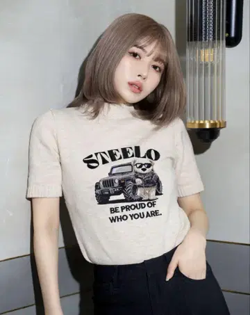 Darich 자수 D 베어 니트 탑