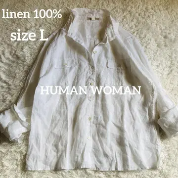 휴먼 우먼 린넨 100% 셔츠 L
