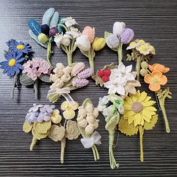 핸드메이드 꽃 브로치