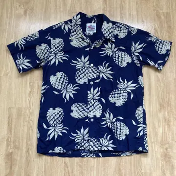 DUKE KAHANAMOKU 파인애플 패턴 알로하 셔츠 M DK37811