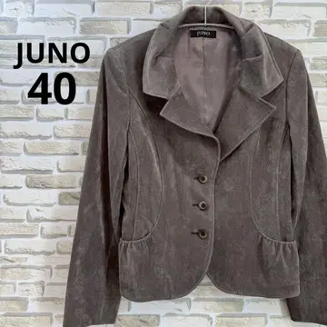 JUNO 테일러드 자켓 개더 옷깃 개더 포켓 두꺼운 원단 그레이 40