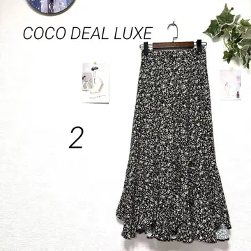 9473 COCO DEAL LUXE 꽃무늬 롱 스커트 플레어 고급