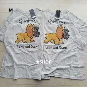 완완 이야기 레이디 스캠프 사가라 자수 반팔 티셔츠 쌍둥이 쌍 M