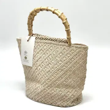 아바카 대나무 백 M+abaca 꽃 연결 여름 단옷 6464
