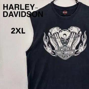 HARLEY-DAVIDSON 슬리브리스 티셔츠 2XL 블랙