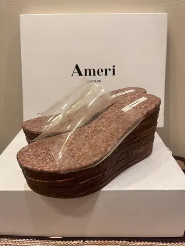 Ameri 웨지솔 샌들 브라운
