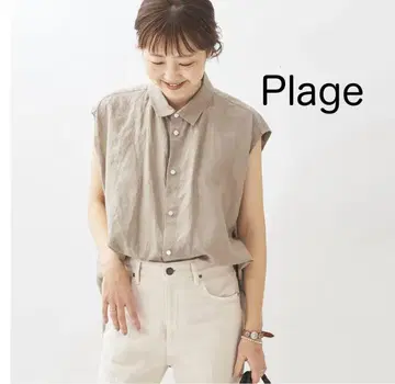 Plage 플라주 린넨 슬리브리스 빅 셔츠