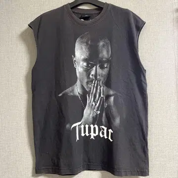 H&M 2PAC 슬리브리스 티셔츠 래퍼 래퍼 티셔츠 랩 티셔츠