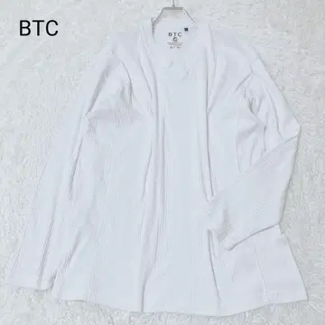 BTC 티셔츠 화이트 3L 사이즈 긴팔 빅 롱 티셔츠 V넥