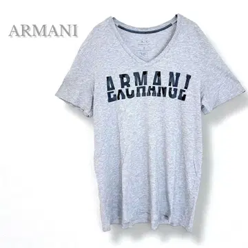 ARMANI 아르마니 반팔 티셔츠 V넥 슬림 그레이 L