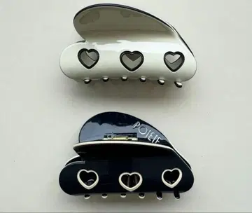 POTETE 3heart clip 화이트 네이비 2개 세트