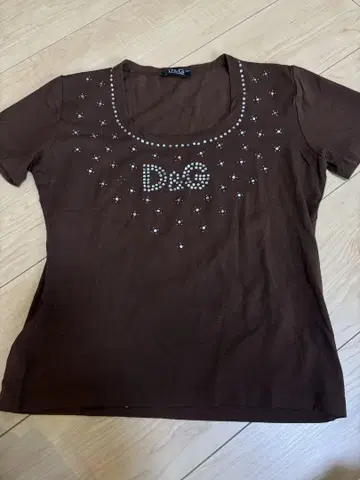 D&G 브라운 티셔츠 2XL 큐빅 피치 티셔츠