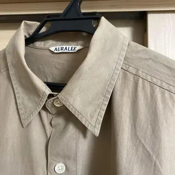 AURALEE 오라리 반팔 셔츠 카키 박스 포켓 사이즈 L