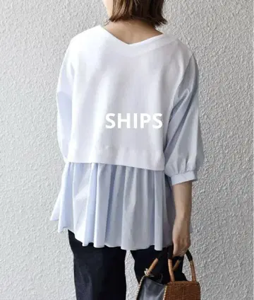 SHIPS 블라우스 니트 콤비