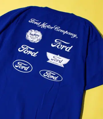 GOOD ROCK SPEED Ford 포드 로고 프린트 티셔츠 블루