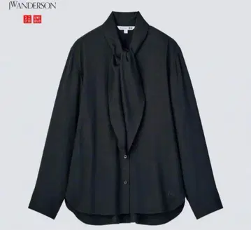 유니클로 JWANDERSON 레이온 보타이 블라우스 블랙 XL