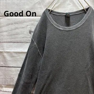 Good On 써멀 컷 티셔츠 롱 T 그레이 아메카지 구제 의류 XL