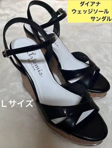 다이애나 웨지솔 샌들 블랙 L 사이즈