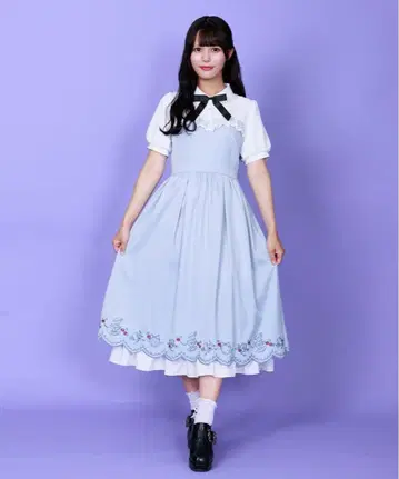 택 포함 새상품 티 파티 자수 OP