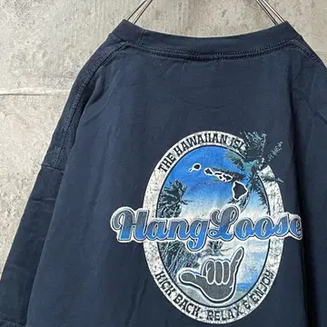 Hang Loose MAUI 하와이 지도 백 프린트 티셔츠
