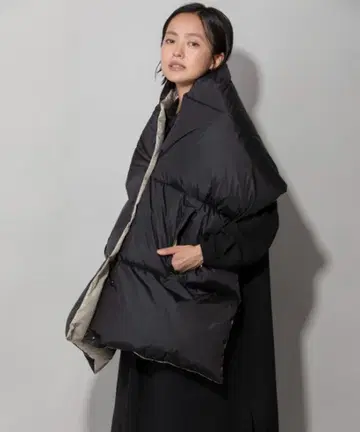나일론 타프타 리버서블 다운 숄