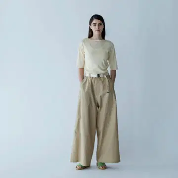 메야메 사이드 라인 와이드 팬츠