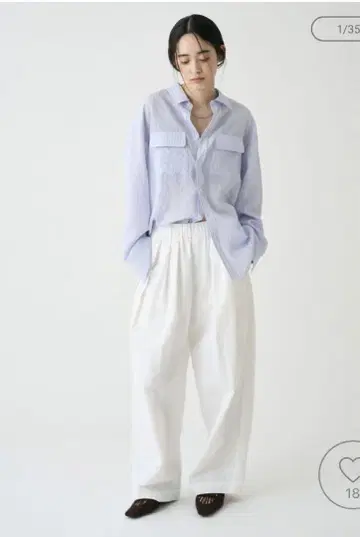 미스로에 스포티 3턱 팬츠 화이트 01 시착만 한 상품