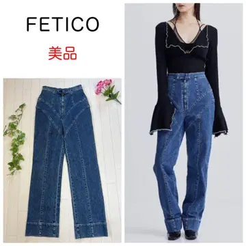 새상품급 FETICO 페티코 하이 라이즈 스트레이트 데님 팬츠 사이즈 1
