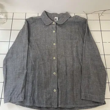 MHL 둥근 카라 블라우스 사이즈 III 그레이 코튼 100