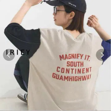 IRIEY 아이리 새상품 소매 멜로우 절개 와플 로고 티셔츠