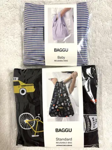 BAGGU 뉴욕 일본 한정 핀스트라이프 에코백 세트 판매 종료 상품