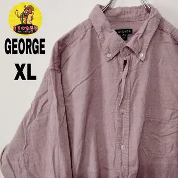 미국 구제 의류 GEORGE 긴팔 버튼 셔츠 XL 핑크