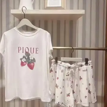 PIQUE 스트로베리 패턴 룸웨어 세트