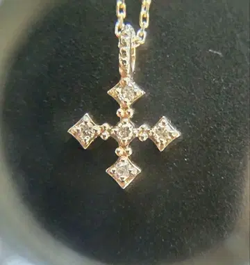 K10 목걸이 다이아몬드 0.03ct 크로스 디자인