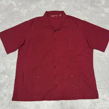 90s 쿠바 셔츠 2XL 빅 사이즈 빨간색 자수 HAVANErA