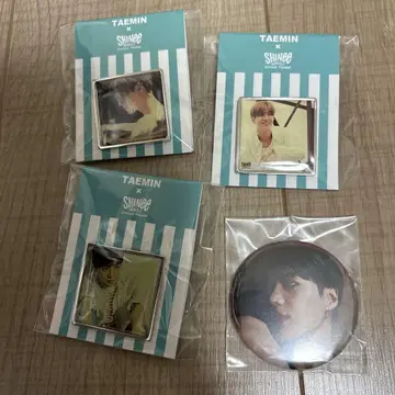 TAEMIN 핀 배지 3개와 캔 거울 세트