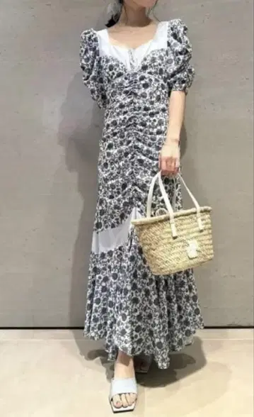 LilyBrown 쉬폰 도킹 바리에 프린트 원피스 M 사이즈