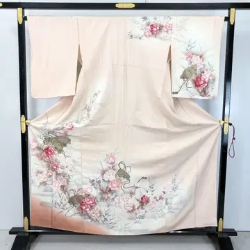 호몬기 손으로 그린 꽃 무늬 부채 금색 장식 소녀 색 KK-2143