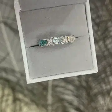 스톤 반지 파란색 투명