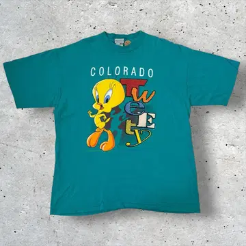 90s LOONEY TUNES 티셔츠 XL 트위티 애니메이션 구제 의류